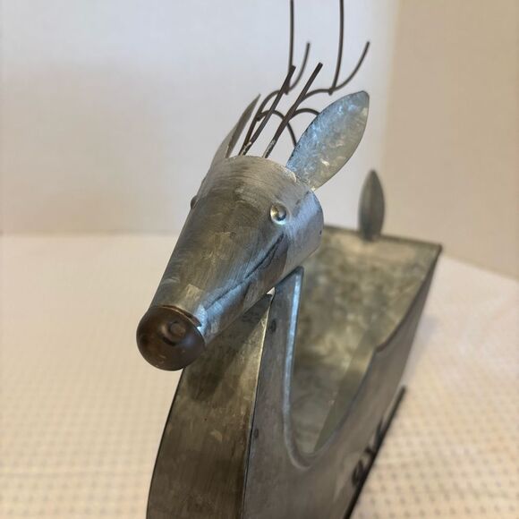 FTD Flowers Metal Prancer Reindeer Sleigh Planter With Plastic Liner - Picture 10 of 10